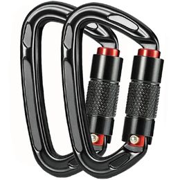 Carabiners FresKaro UIAA Certified 25KN Auto Locking Climbing Carabiner Clips Twist Lock and Heavy Duty Carabiners for Rock Climbing Rap 231215