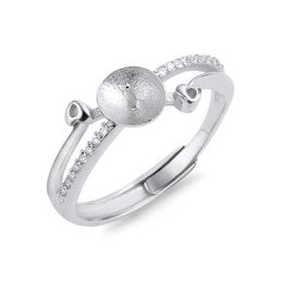 Anello con perla d'acqua dolce Disegni di montaggio per donna Anello in argento sterling 925 con zirconi Accessori grezzi 5 pezzi218B