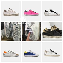 Goldens Goooose Fashion Super Star Hi Casual Sneakers Shoes Gletter Leather Camo-Print Low-Top Sneakers Golden Designer Do-old Dirty Mid Low Women