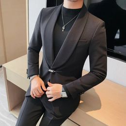 Men's Suits Blazers Blazer Hombre High Quality Blazers Jackets For Men Clothing Fashion One Button Slim Fit Elegant Suit Coats Formal Wear Black 231215