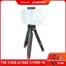 Holders CAMVATE Mini Tripod Foldable Mini Tabletop Tripod and Solid Smartphone Clip Holder With 1/4"20 Mounting Points