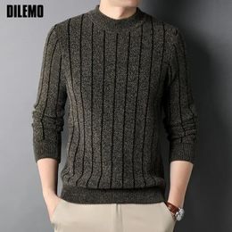 Mens Sweaters Top Grade Thick Autum Fashion Brand Knit Pullover Warm Sweater Winter Woollen Oneck Casual Knitted Jumper Clothes 231216