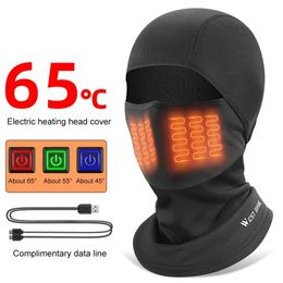 Cycling Caps Masks WEST BIKING Winter Cycling Hat Comfortable Windproof Heating Headgear Cycling Heating Face Mask for Ski Bicycle Motorcycle 231216