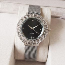 Fashion Brand Watches Women girl crystal style Magnetic Metal steel band quartz wrist watch CHA24236n