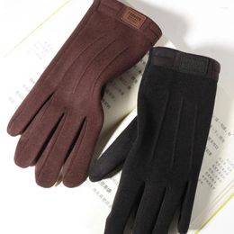 Cycling Gloves Simple Touch Screen Sporting Goods Men Mountaineer Long Full Fingers Velvet Mittens Outdoor Supplies