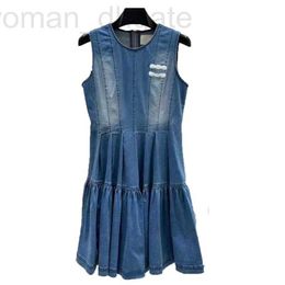 designer dresses Womens clothing Spring and Summer Washed Denim Clothes Luxury brand represent ladies street outdoor fashion jeans dresses for woman