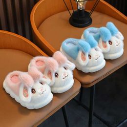 Slipper 2023 New Cute Cartoon Rabbit Children's Plush Slippers Soft Non-slip Winter Warm Baby Boys Girls Kids Indoor Home Cotton Shoes R231216
