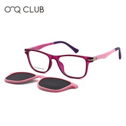 Fashion Sunglasses Frames O-Q CLUB Kids Sunglasses Polarized Magnetic Clip-on Boys Girls Glasses TR90 Myopia Prescription Comfortable Eyeglasses T3102 231215