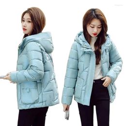 Women's Trench Coats Winter Student Cotton-Padded Jacket Glossy Down Cotton Coat Short 2023 Korean Version Loose Keep Warm