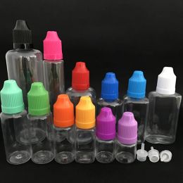 PET Empty Plastic Needle Bottle 30ml 50ml Oil juice liquid Dropper Bottles With Childproof Cap ZZ
