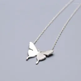 Chains FoYuan Silver Colour Simple Personalised Butterfly Necklace Women's Japanese Korean Version Temperament Design Ins Jewellery