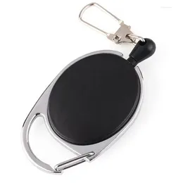 Keychains Cute Retractable Pull Badge Reel Zinc Alloy ABS Plastic ID Lanyard Keychain Name Tag Card Holder Recoil Belt Keyring Key Chain