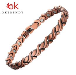 Pure Copper Magnetic Bio Energy Bracelets Bangles for Women Healing Magnet Bracelet Blood Pressure Female Jewellery Whole 21034297124