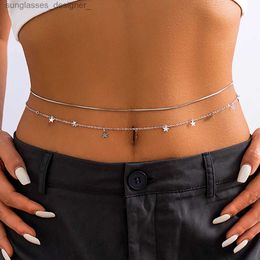 Waist Chain Belts PuRui Multiple Styles Silver Colour Series Waist Chain Star Moon Heart Tassel Charm Belly Chain Women Bikini Bo Jewellery BeachL231216