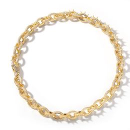Mens Diamante Rivet chains O letter necklace Bracelet Hiphop diamond chain bracelet necklaces cheap hiphop jewelerys Set NNT1411263b