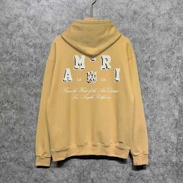 Sweatshirts Autunm Men Solid Colour Designer Letter Printing Thick Long Sleeve Hoodies Couple Fleece Hooed Amiryes Pullover Man Ami Vuy6