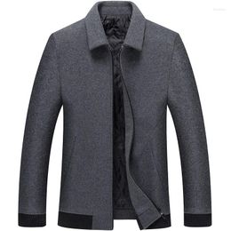 Men's Jackets MenCashmere Wool Coats Business Casual Lapel High Quality Male Spring Autumn Black Clothing4XL