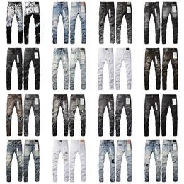 Mens Designer Roxo Jeans Biker Slim Fit Motociclistas Denim Para Mens Enxágue Fazer Velho Hip Hop Mulheres Rua Moda Mans Calças Pretas Jeans Roxo