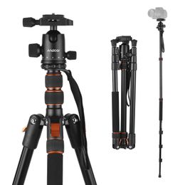 Accessories 200cm 2in1 Photography Video Camera Tripod for Phone Max. 5kg Load Aluminium Alloy 360° Rotatable Ball Head with Carry Bag