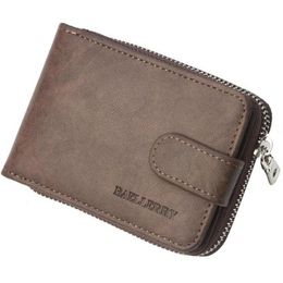 Wallets Baellerry Card Holder Wallet For Men Short Zipper Multi Slots Leather Coin Purse Male Small Cash Money Bag Walet231u