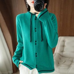 Dresses Spring Autumn New Women Sweater Oneck Wool Blend Shell Button Cardigan Fashion Bow Slim Warm Wild Casual Knit Botoming Jacket