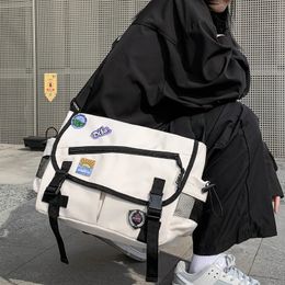 Evening Bags Unisex Large Capacity Casual Fashion Single Shoulder Bag Korean Teenagers Multiple Pockets Book Nylon Waterproof Travel 231216