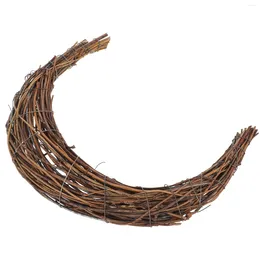 Decorative Flowers Smilax Rattan Moon-shape Wreath DIY Material Rings Natural Front Door Wreaths