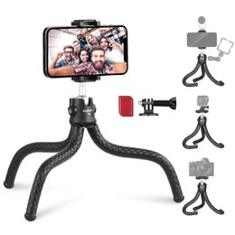 Holders NEEWER Phone Tripod T80 Flexible Tripod Stand with Wireless Remote Action Camera Mount Adapter Phone Clip with Cold Shoe