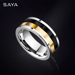 Wedding Rings Ring for Men Tungsten Personalised Jewellery with Black and Gold Colours Rotary Gear Lucky Rings Customised 231215