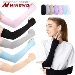 Sleevelet Arm Sleeves 1Pair Cool Arm Cover Outdoor Cycling UV Sunscreen Cuff Sunscreen Arm Sleeves Hand Protection Women Men Fingerless Arm SleeveL231216
