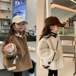 Jackets Girls Winter Down Overcoat Kids Zipper Furry Cashmere Cotton-padded Coats Thicken Children Keep Warm Outerwear Clothes