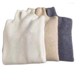 Women's Sweaters Winter Pullover High Sense Pure Cashmere Sweater White Turtleneck High-Neck Wool Knitted