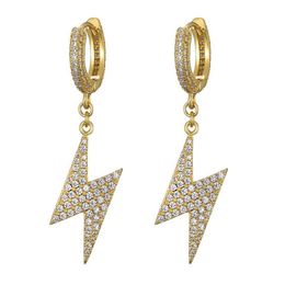 New Fashion Women Mens Earrings Hip Hop Gold Silver Colour CZ Diamond Light Earings Iced Out Bling CZ Rock Punk Wedding Gift2767