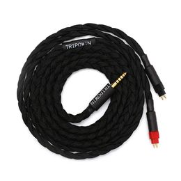 Earphones Tripowin Granvia 26awg 36 Strands X 4 Core Handmade Headphone Replacement Cable for Hd650 Hd580 Hd800 Hifiman Ananda Black