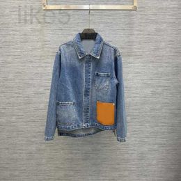 Women's Jackets designer Denim Long-sleeved Lapel Coat Basic And Classic Color Looks Very Advanced Simple 02G6