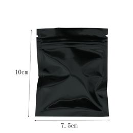 7 5x10cm Black Self Seal Aluminum Foil Bags Snack Bulk Food Packaging Bag Mylar Smell proof Package Zipper Bag 100pcs lot252o