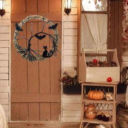 Decorative Flowers Halloween Wreath Lighted Porch Hanging Glowing For Horror Party Indoor Outdoor Po Props Festival Wall