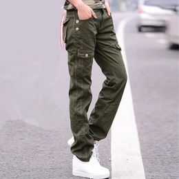 Women's Pants Women Military Cotton Cargo Ladies Spring Casual Loose Trousers Army Green Plus Size Camouflage Females Clothing