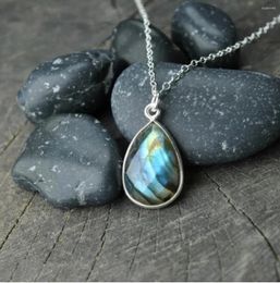 Chains Labradorite Pendant Sterling Silver Chain Necklace Dainty