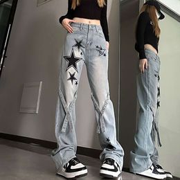 Amerikanische Neue Micro-la Jeans Weibliche Y2K Mode Hip-hop Trend Haruku Stil Joker Hohe Taille Lose Schlank Breite bein Casual Hosen