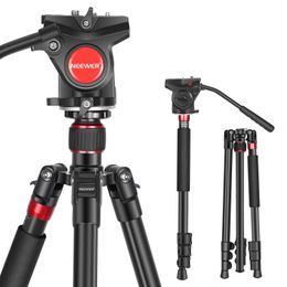 Holders Neewer 2in1 Aluminum Alloy Camera Tripod Monopod 70.8 inches/180cm with 1/4 and 3/8 inch Screws Fluid Drag Pan Head +Carry Bag