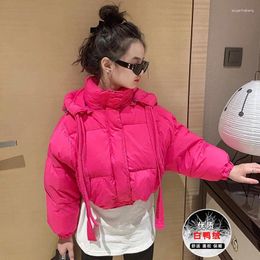 Down Coat Teenage Girls Short Jacket Winter Fashion Black Rosy Hooded Thick Warm Children Parkas 12 13 14 Kid Outerwear Clothes