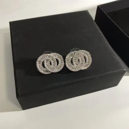 Women's Stud Earrings Diamond Crystal Tassel Perfect Fusion Designer Earring Designer Brand Two Letters Gift Jewellery High Qua251T