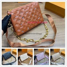 COUSSIN BB Chain Shoulder Bag Designers Women Colourful Monograms Pattern Embossing Messenger Crossbody Handbag Totes Purse wallet Case card pockets Bag