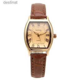 Damenuhren Retro Braun Damenuhren Qualitäten Kleine Damenarmbanduhren Vintage Lederarmbanduhr Modemarke Weiblich Envo GratisL231216