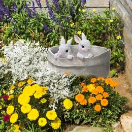 Decorative Objects Figurines Practical Rabbit Potted Ornament Long Lasting Garden Pot Delicate Outdoor Indoor Decoration Succulent 231216