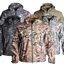 Hunting Jackets Military Jacket Soft Shell Jackets Tactical Windproof Waterproof Jacket Men Army Combat Jackets Mens Hooded Coat Hunting Clothes 231215
