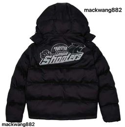 2024 Men's Jackets Trapstar London SHOOTERS HOODED PUFFER JACKET BLACK REFLECTIVE Puffer Jacket Embroidered Thermal HOODIE Men WInter Coat Tops New style