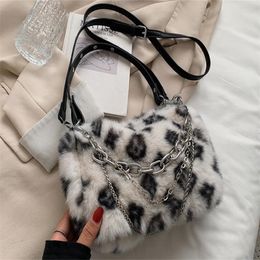 Fashion Evening Bag Shoulder Bags Small Crossbody Bags for Women Female Luxury Designer Soft Warm Plush Faux Fur Fluffy Shoulder Bag Chain Handbags Purses