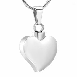 Chains Cremation Urn Pendant For Women Keepsake Necklace Solid Blank Heart Stainless Steel Memorial Ashes Jewellery Engravable1286L
